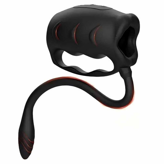 3 IN 1 Penistrainer Vibrator Stroker Masturbatoren mit 10 Vibrationsmodi & Anal Plug