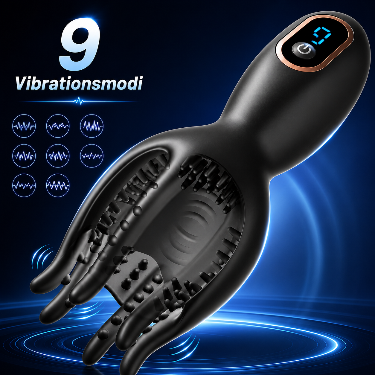 3 IN Eicheltrainer Penismassage Vibrator Masturbator mit 9 Vibrationsmodi