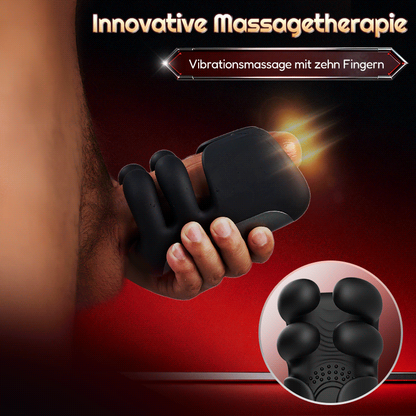 Elektrische Penistrainer Eichelvibrator mit 10 Finger Massage & Klopfen & Vibrieren