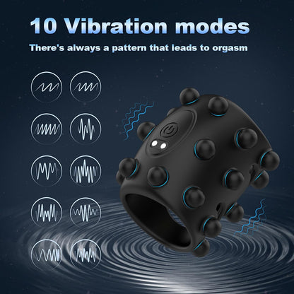 360° weiche Perlen Penisring Vibrator Penishülle Sleeve Cockring mit 10 Vibrationen