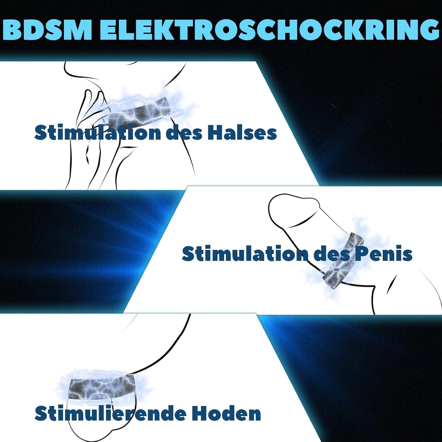 E-stim Penistrainer Eichelvibrator Cock Ring Masturbator mit Mehrere Elektroschock