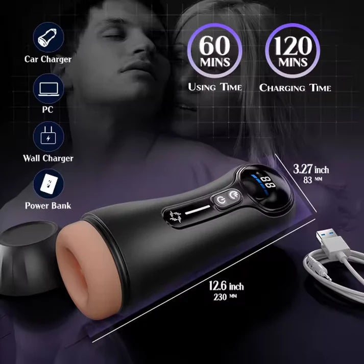 Automatischer Masturbator Penis Stroker Sexmaschine mit 4 Saug und 9 Vibrationsmodi