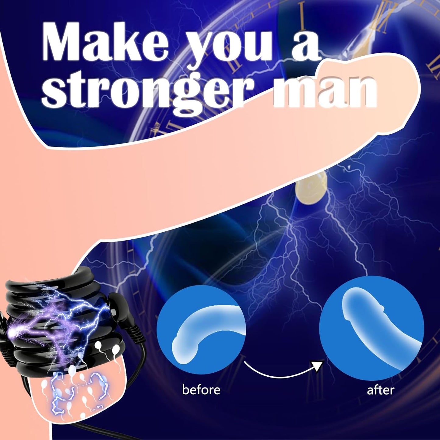 Elektroschock Hodenspielzeug Keuschheit BDSM mit 4 Vibrationsmodi