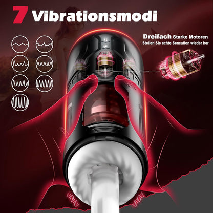 3 In 1 Teleskopfunktion Rotierende Und Vibrationsmodi Elektrischer Penis Masturbatoren