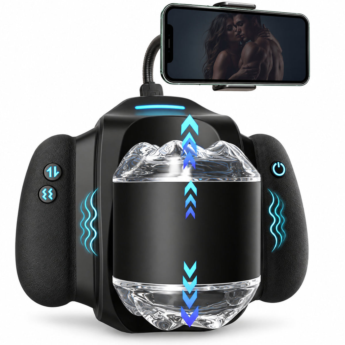 Elektrischer Masturbator Penistrainer Sexmachine mit 10 Vibrationsmodi & 3 Teleskopfunktion