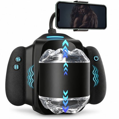 Elektrischer Masturbator Penistrainer Sexmachine mit 10 Vibrationsmodi & 3 Teleskopfunktion