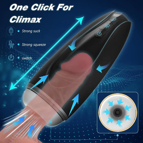 Automatischer Masturbationsbecher Glans Stimulator mit 9 Vibrationsmodi und 5 Saugmodi