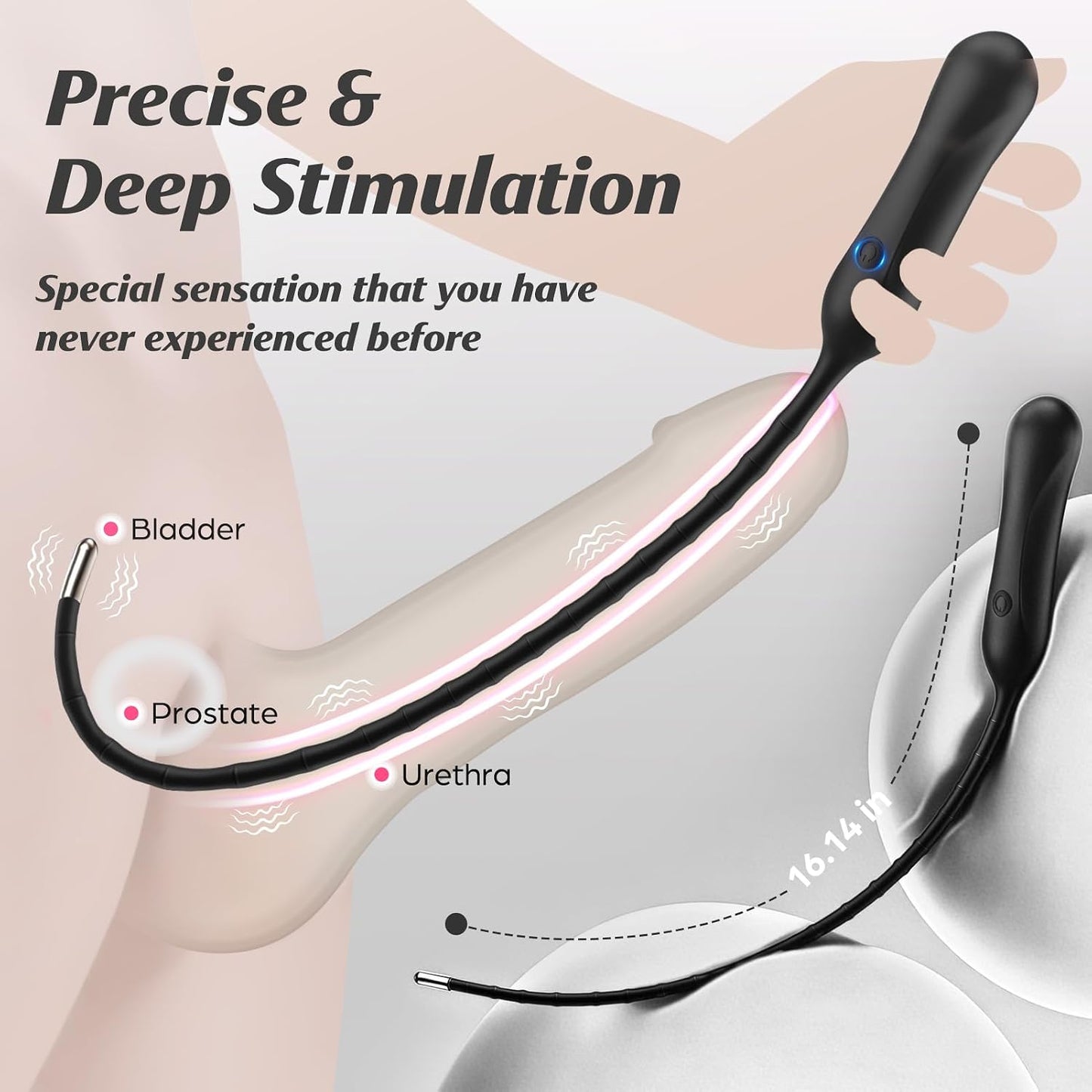 Urethra-Vibrationsstab Penisvibrator Plug Prostatamassager mit 10 Vibrationsmodi