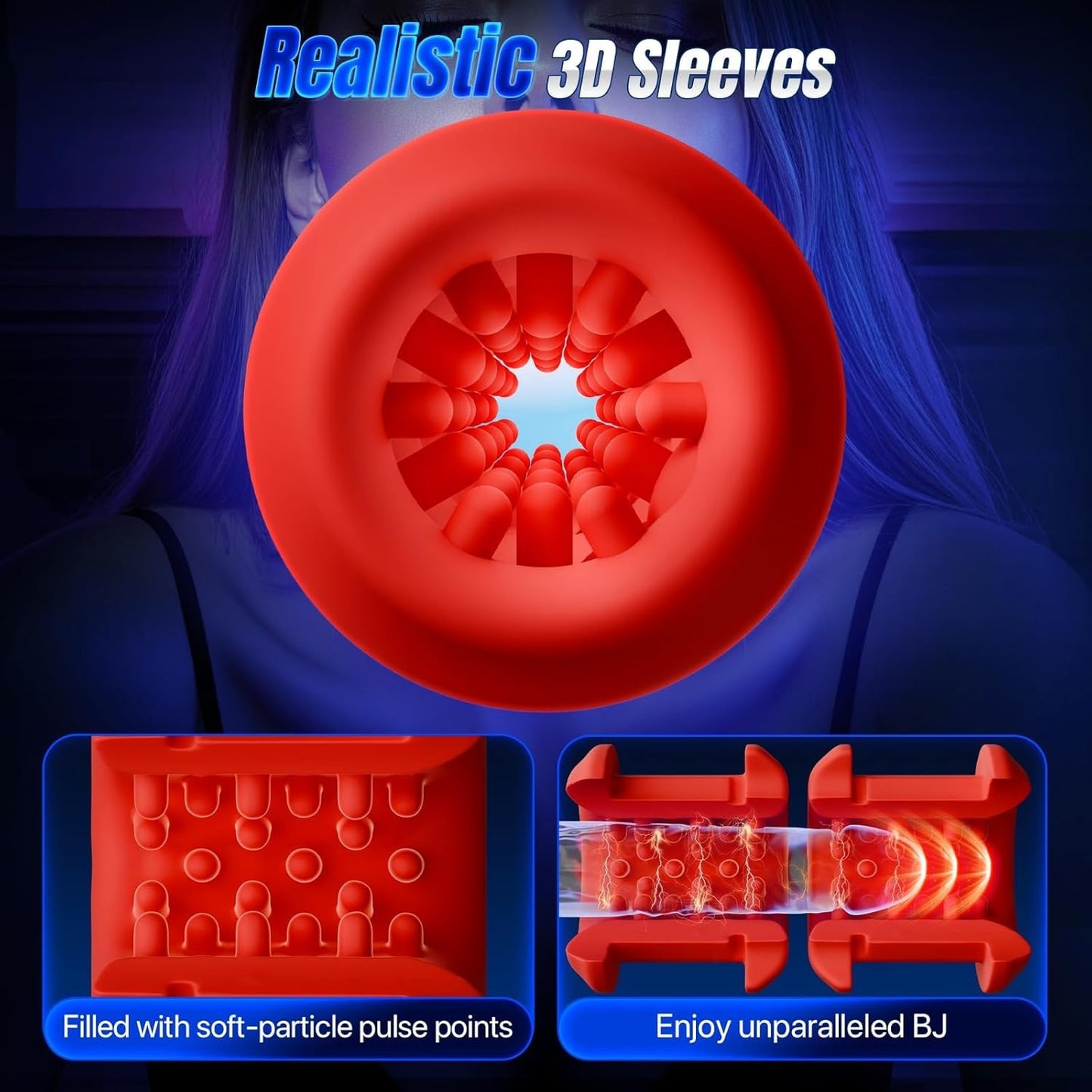 Elektrischer Masturbator Penistrainer Stroker Blowjob mit 10 Leistungsstarken Vibrationsmodi