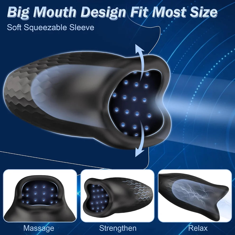 APP Elektrische Penis Trainer Vibrator Eichel Stimulation Taschenmuschi mit 10 Vibrations