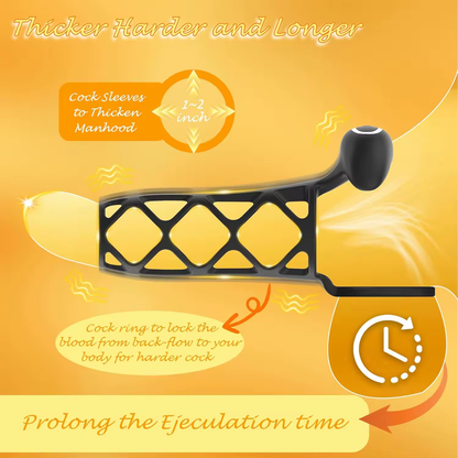 Innovativer Penisring Penishülle Klitorisstimulation mit 9 Vibrationsmodi