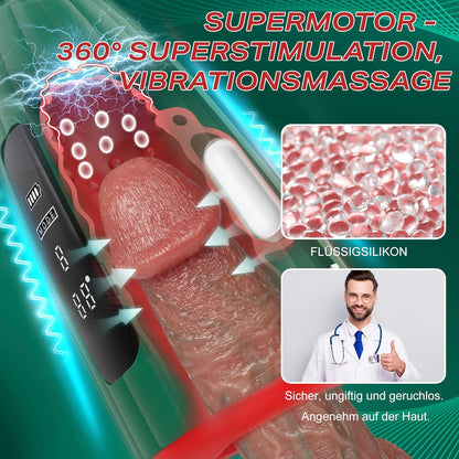 360° umwickeltes Elektrischer Masturbator Penistrainer Eichel Stimulator mit 9 Vibrations