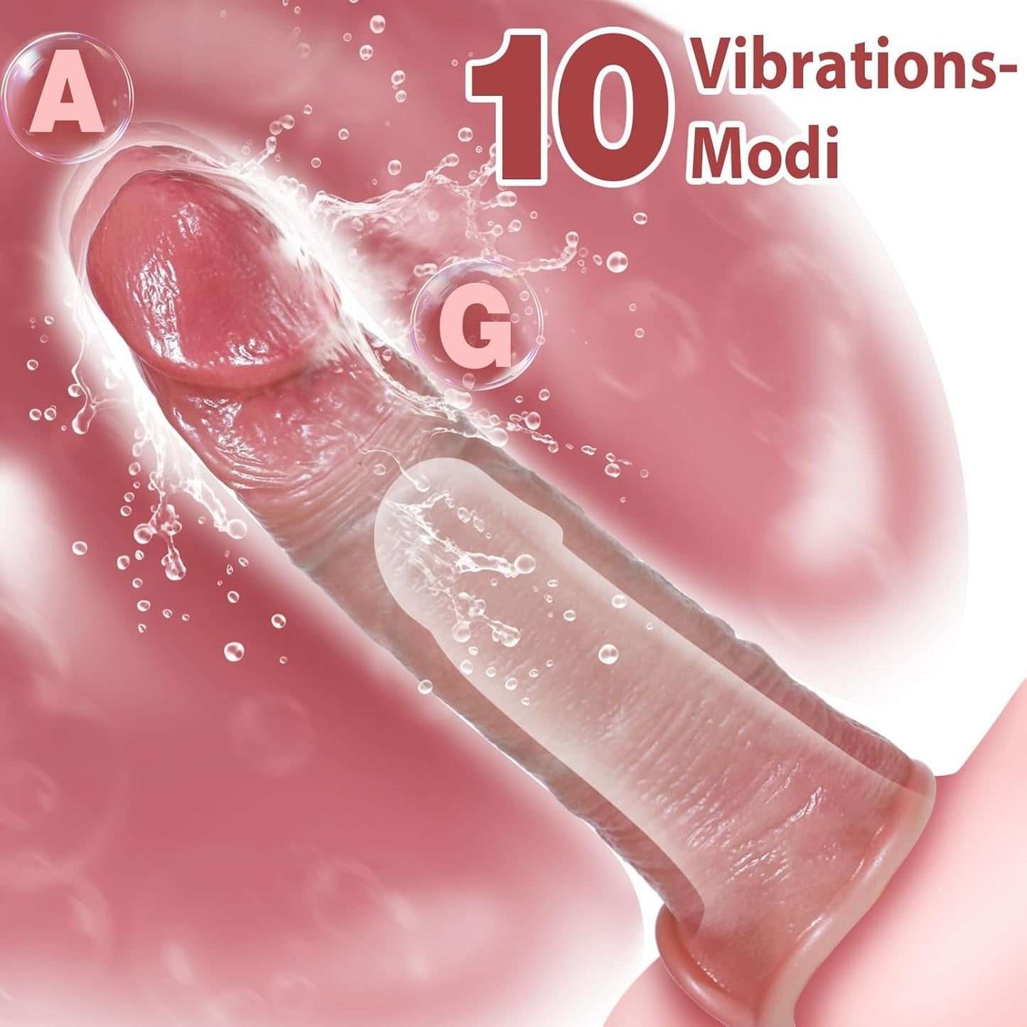 Realistische Penishülle Penis Extender mit 10 Vibrationsmodi