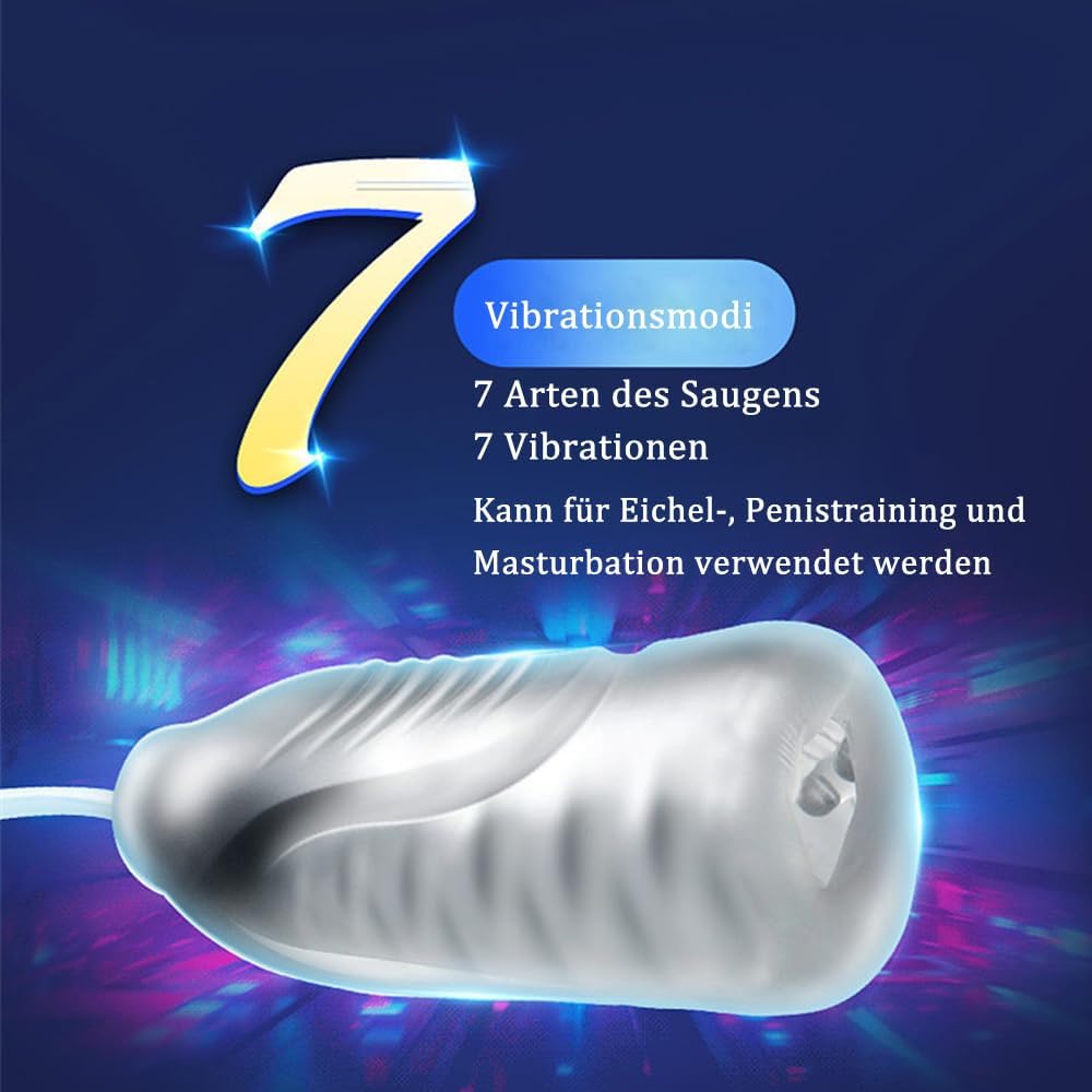 Elektrische Penistrainer Pocket Pussy Masturbator mit 7 Vibration & Vakuum Saugmodi