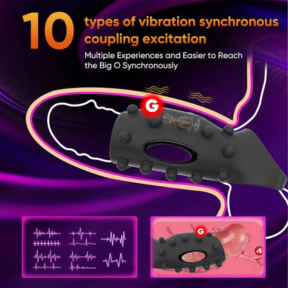 Atmungsaktiver Penishülle Penisring mit Penishülle mit 10 Kraftvolle Vibrationen