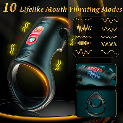 Penis Trainer Vibrator Penishülle Cock Ring mit 10 Leistungsstarke Vibrationsmodi