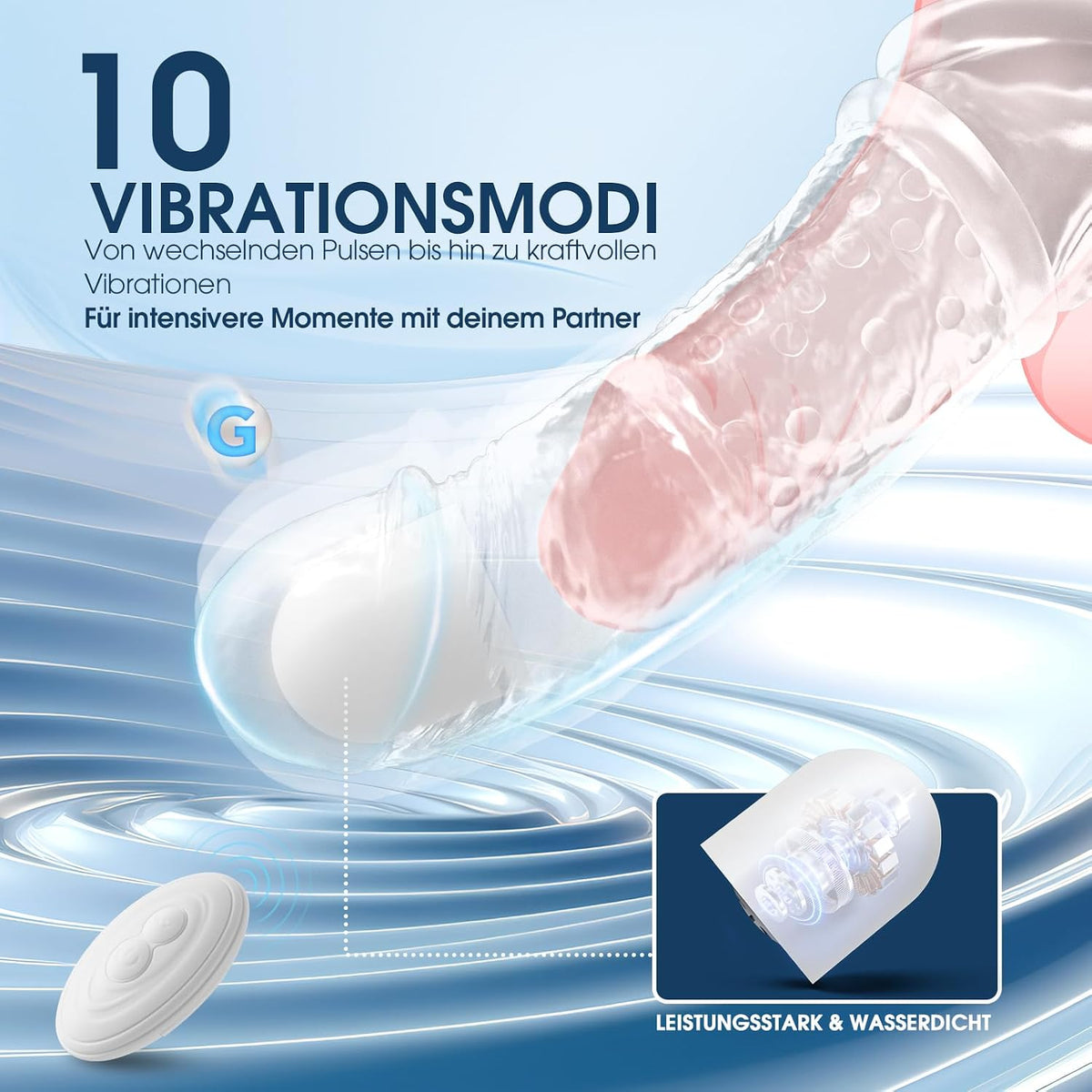 2er-Set Vibrierende Penishülle Penisverlängerung Cockring mit 10 Vibrationsmodi