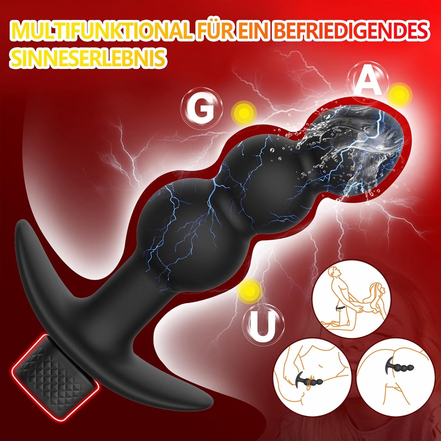 Elektro Shock Analplug Prostata Stimulator mit 7 Elektroschockmodi & 5 Intensitäten