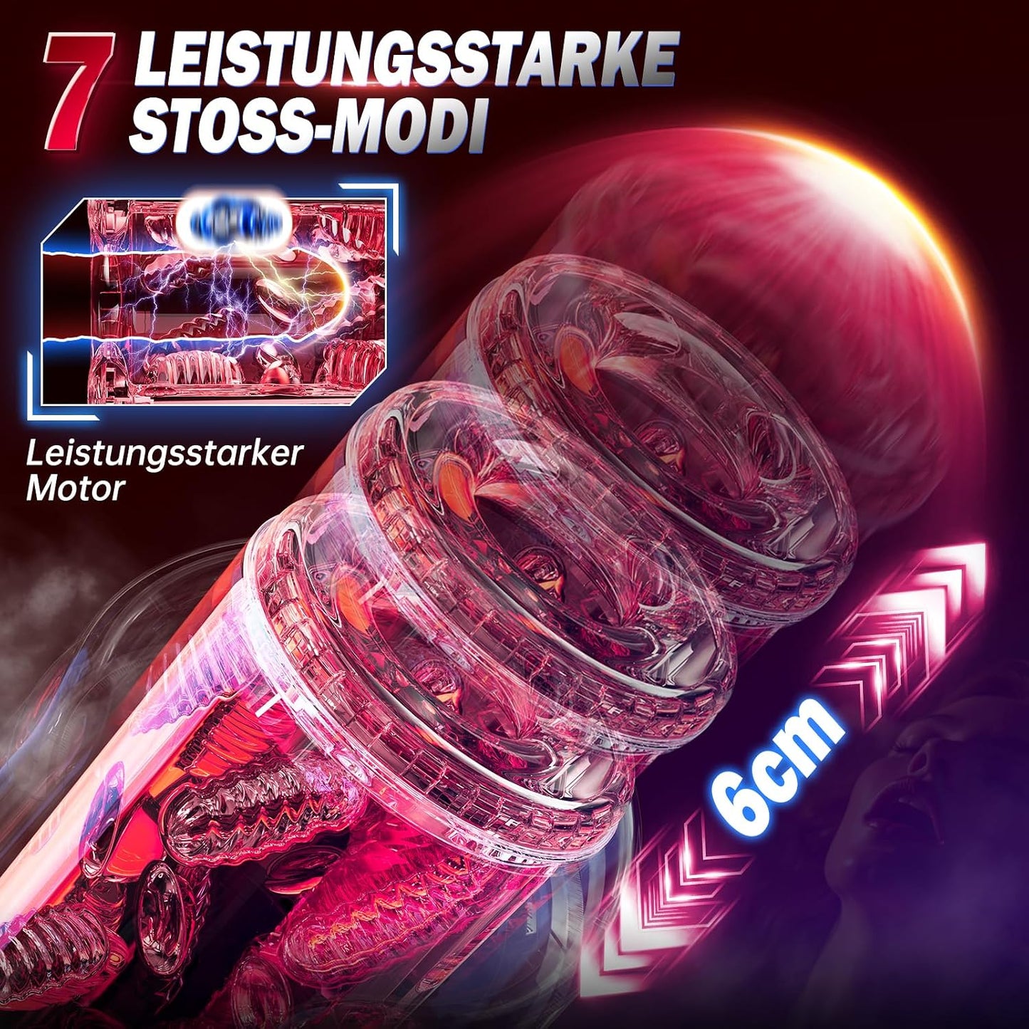 Doppelgriff  Elektrischer Masturbator Penis Vibrator Trainer mit 7 Teleskopfunktion