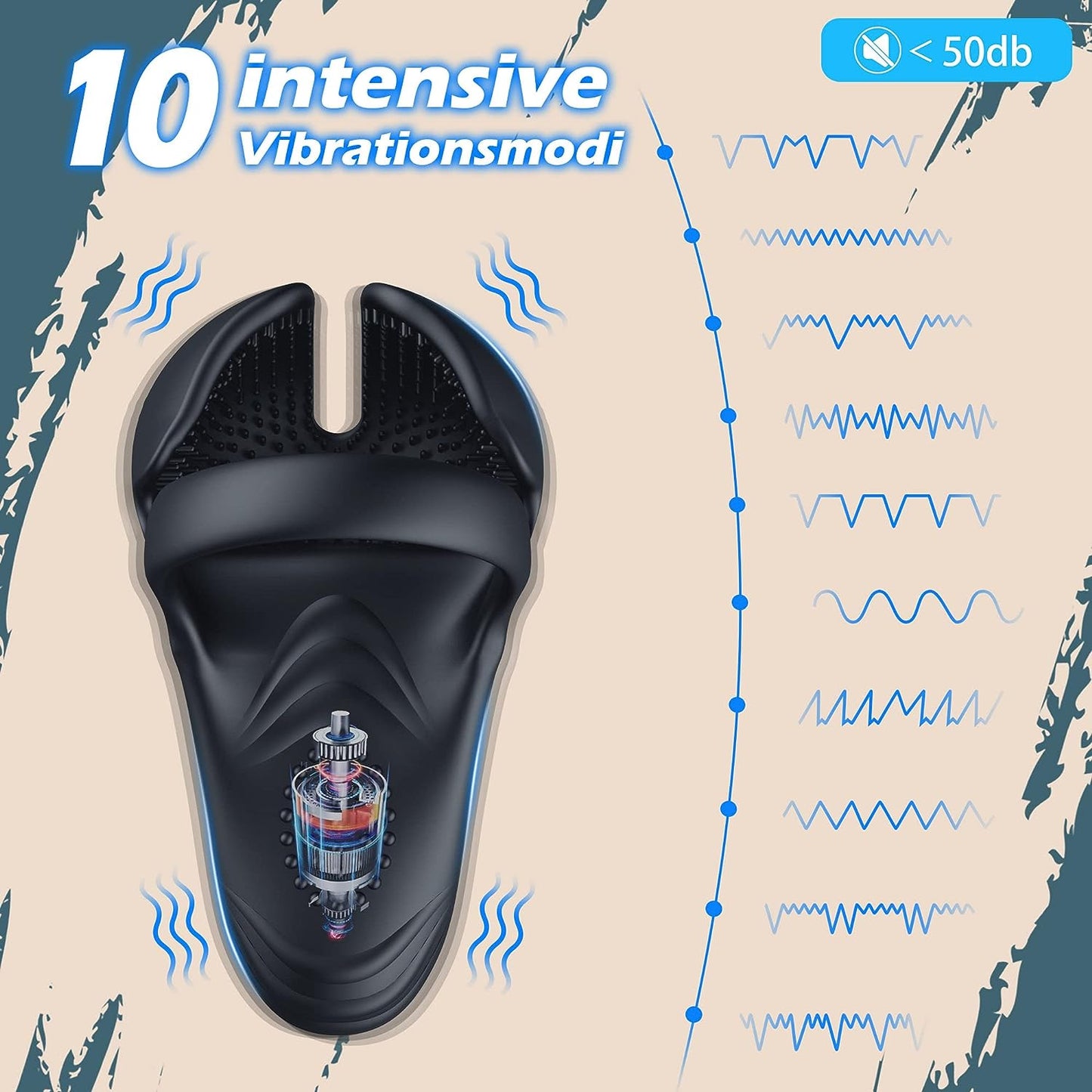 Penisring Vibratoren mit Hoden Vibration mit 10 vibrationmodis