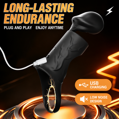 2 IN 1 Penisring Eicheltrainer Vibrator Penishülle Masturbator mit 10 Vibration