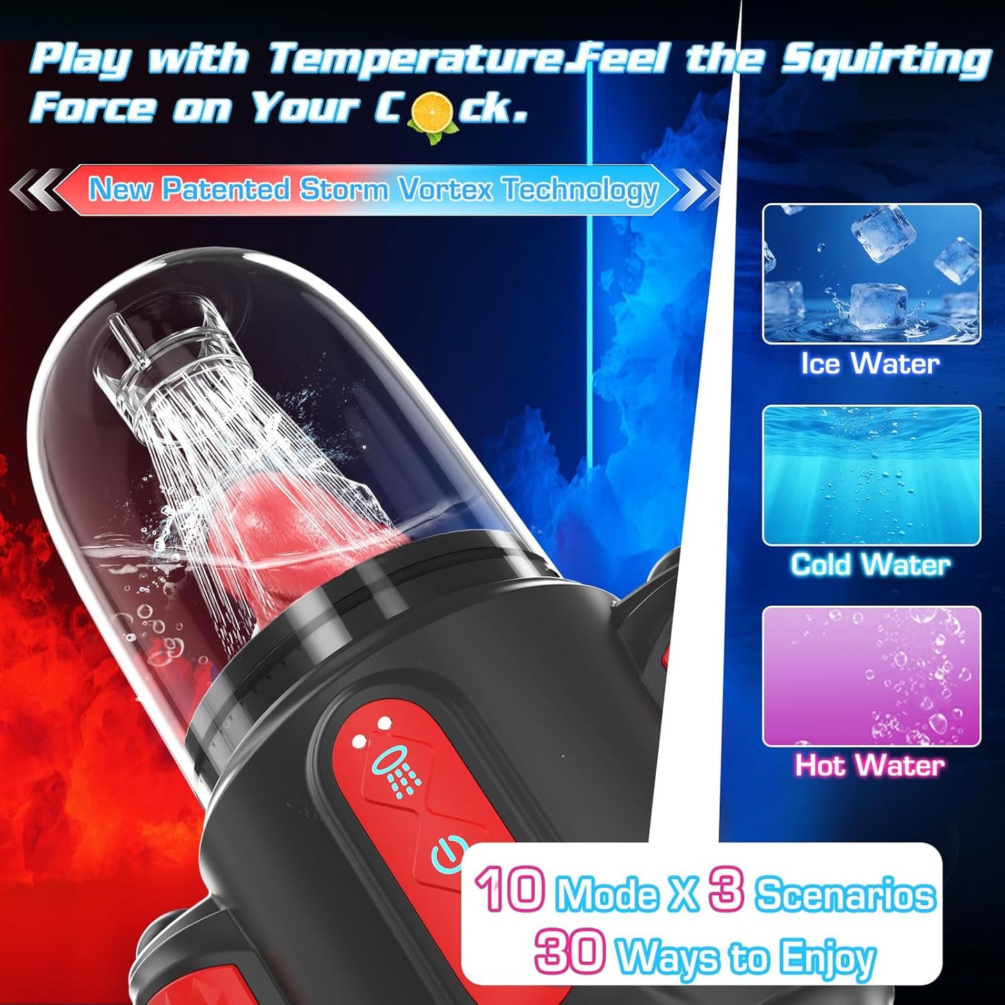7 IN 1 Automatische Wassersprüh Rotations Vibrations Blowjob Penis Stroker Trainer