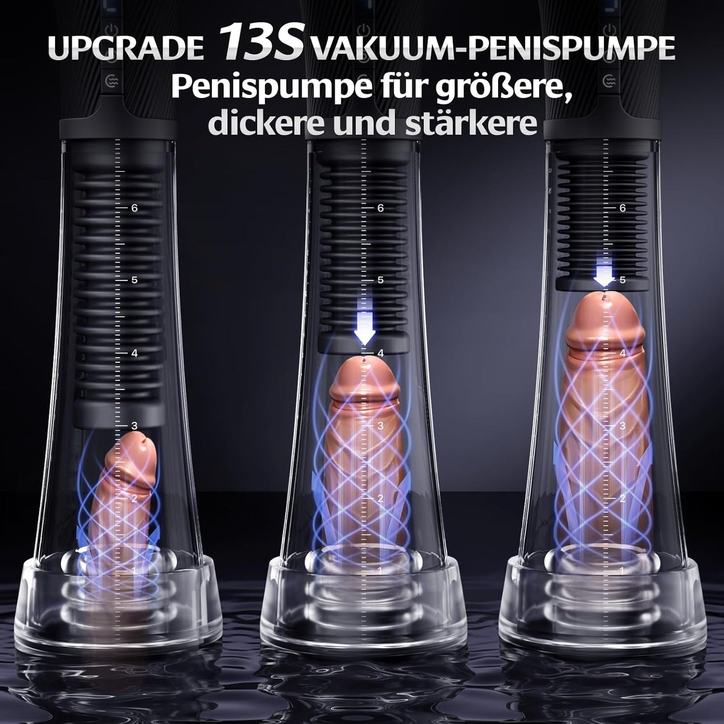 3 in 1 Elektrische Penispumpe Masturbatoren mit 9 Vibrationsintensitäten & 5 Saugmodi