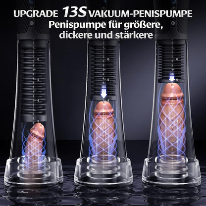 3 in 1 Elektrische Penispumpe Masturbatoren mit 9 Vibrationsintensitäten & 5 Saugmodi