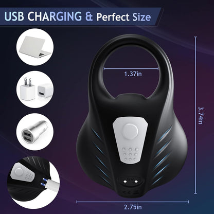 2 IN 1 Hodenmassagegerät Penisring Penismassagegerät mit 9 Vibrationsmodi