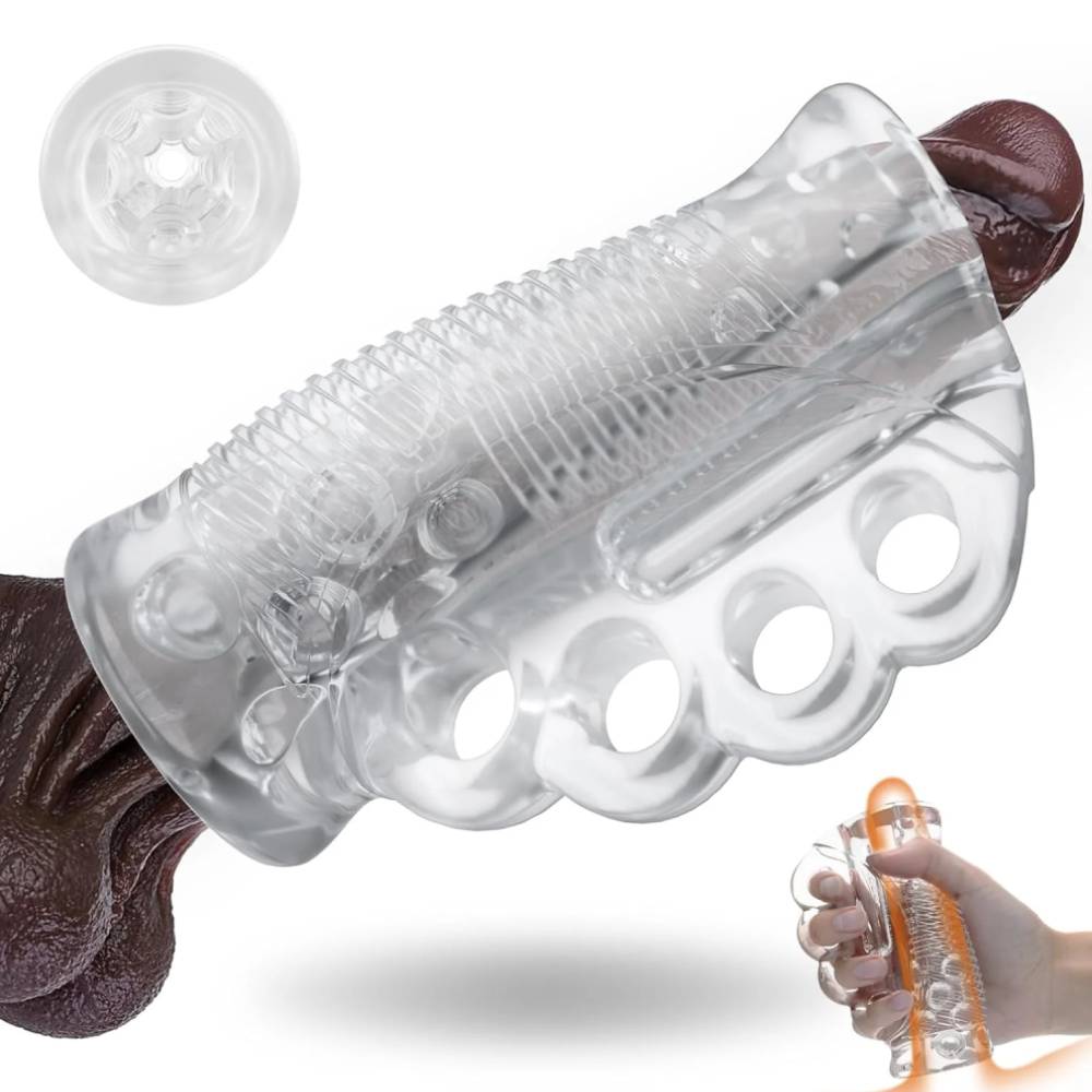 Transparente Pocket Pussy Stroker Masturbationshülle mit Realistischer Textur