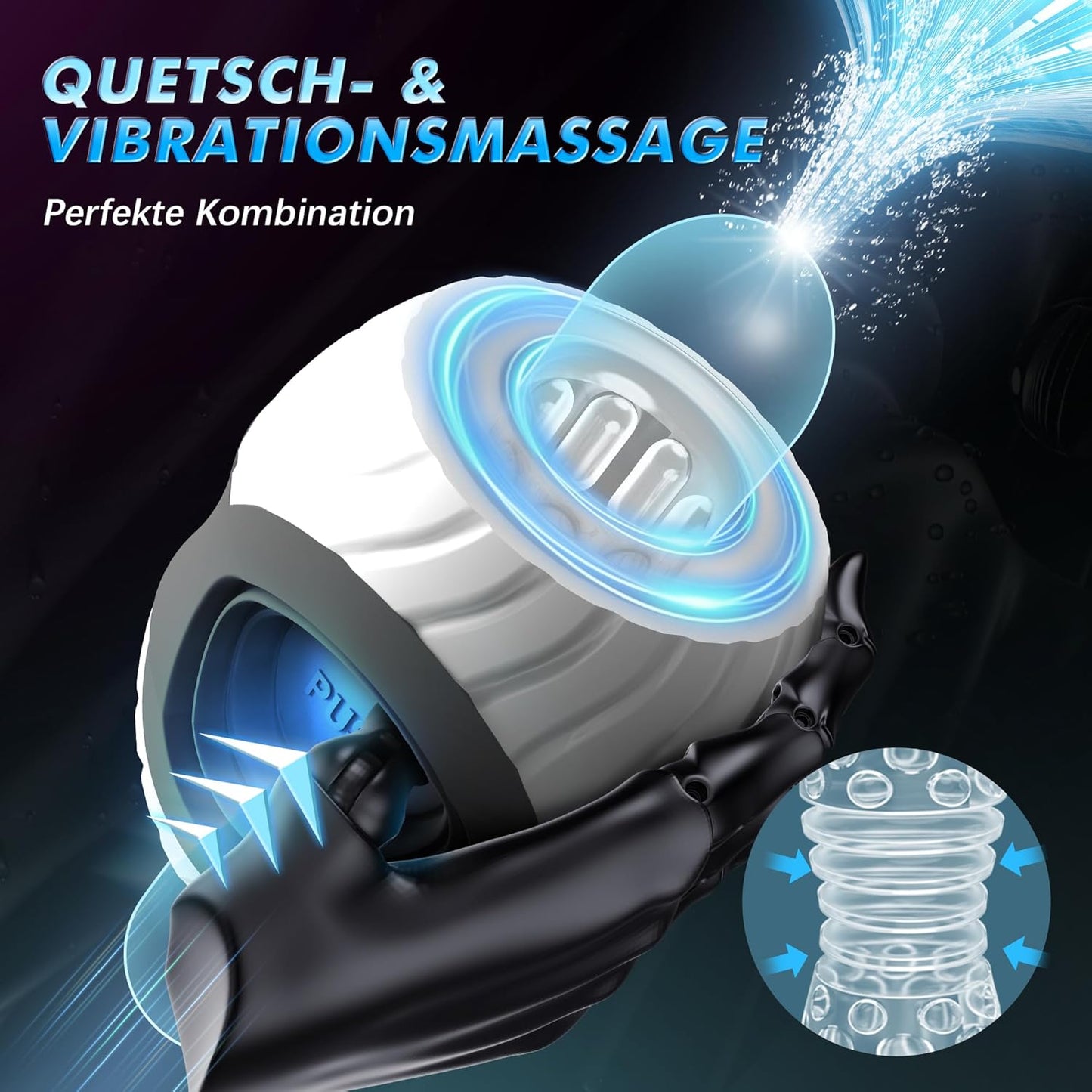 Elektrisch Penistrainer Stroker Blowjob Masturbatoren mit 10 Intensive Vibrationen