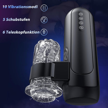 Elektrischer Masturbator Stroker Blowjob mit 6 Teleskopfunktion & 5 Einstellbaren & 10 Vibrations