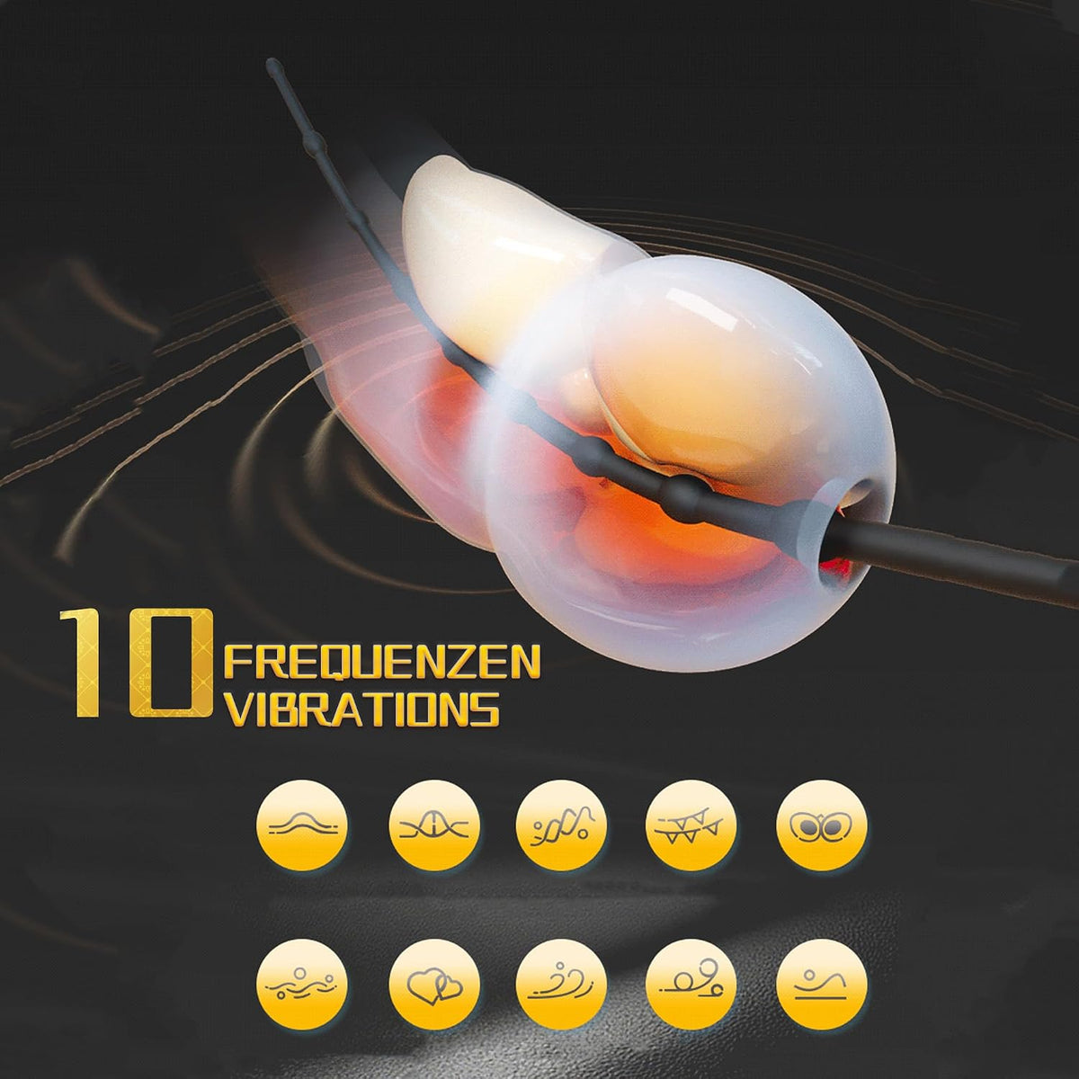 Harnröhrenvibrator Penis Plug Penis Vibrator Masturbieren mit 10 Vibrationmodi