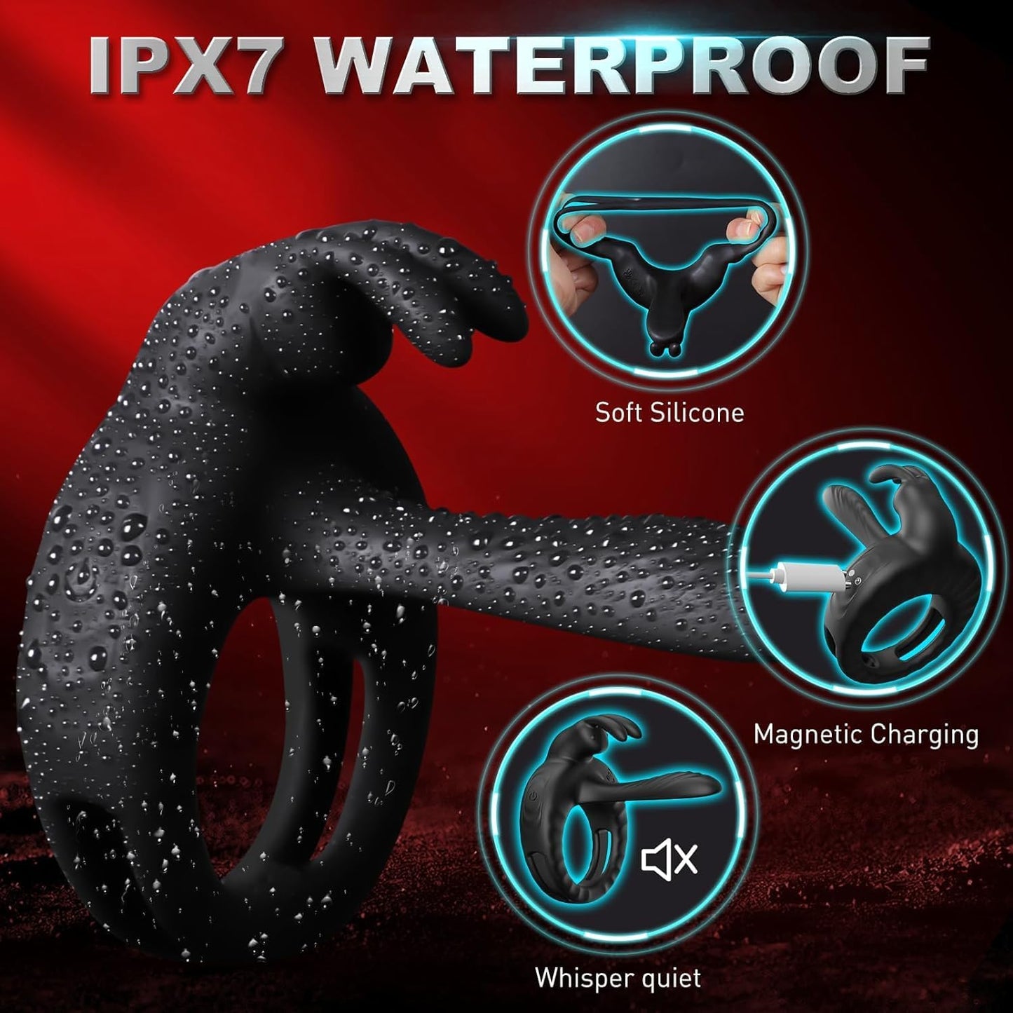 4 IN 1 Penistrainer Cock Ring Vibrator Sextoysets mit 10 Vibrationsmodi