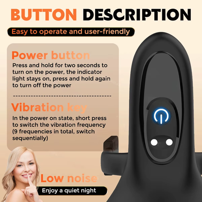 Einstellbarer Penetrations Penisvibrator Massagegerät Stimulator mit 9 Vibrationsmodi