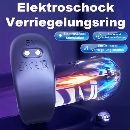 Einstellbarer E-stim Cock Ring Penistrainer mit 5 Elektroschockmodi