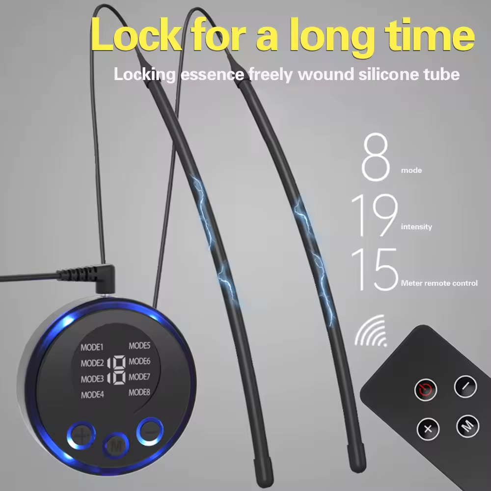 E-STIM Penistrainer Cock Ring Hodenring Starke Stimulator mit 10 Elektroschock