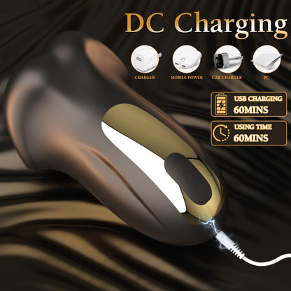 Elektrisch Penistrainer Eichel Stimulator Masturbatoren mit 6 Vibrationsstimulationsmodi