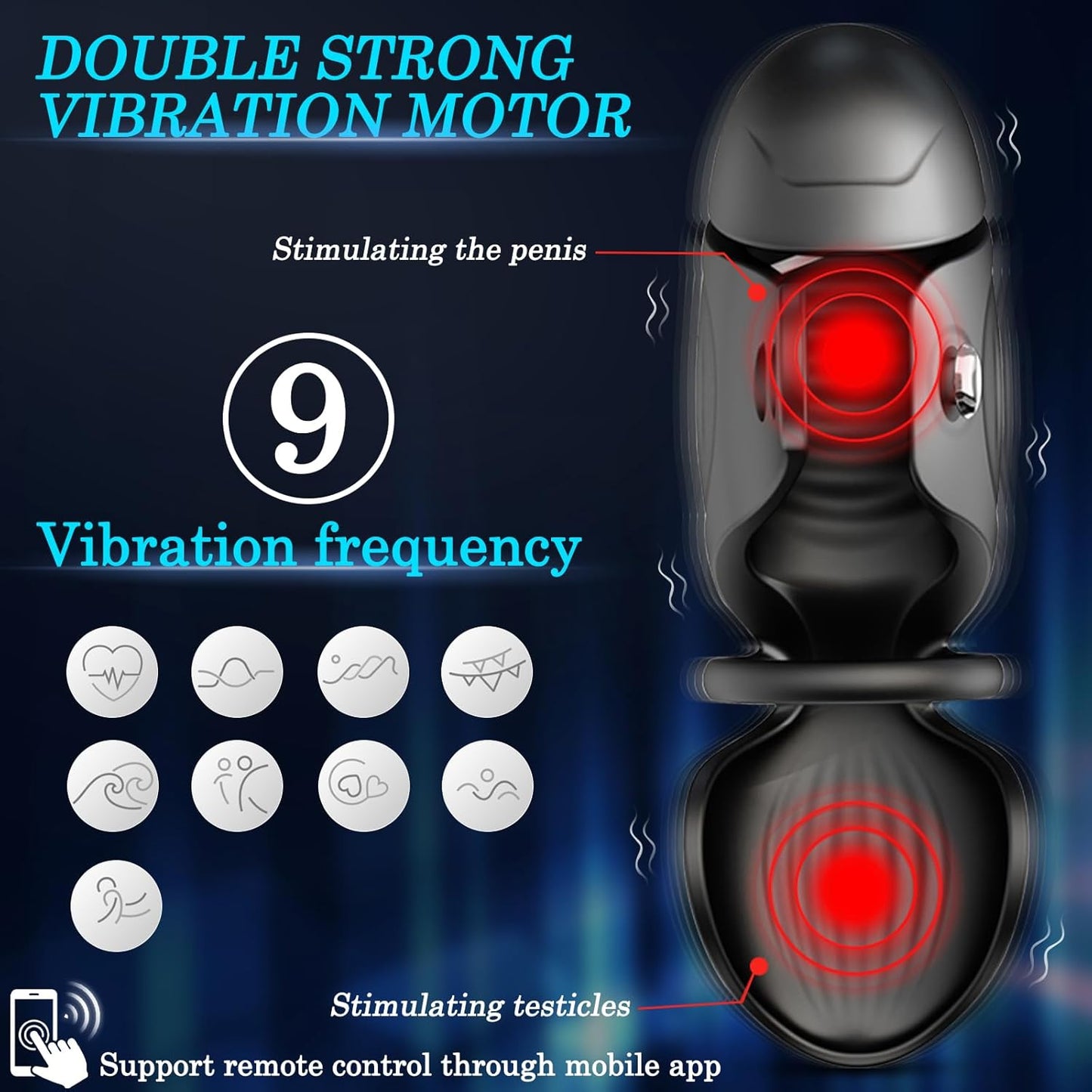 Elektrischer Penis Vibrator Masturbator Eichel Stimulator mit 9 Modi