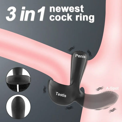4 in 1 Penisring Cockring  Vibratoren mit 10 Leistungsstarke Vibrationsmodi