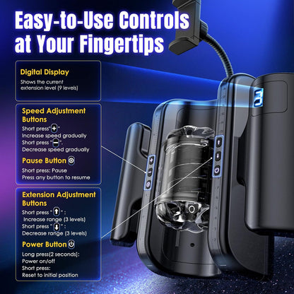 Elektrischer Masturbator Penistrainer Sexmaschine mit 9 Teleskopfunktionmodi