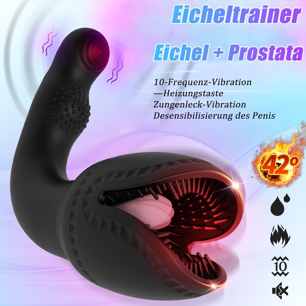 Elektrischer Masturbatoren Penistrainer Eichel  Stimulator mit 10 Vibrationsmodi