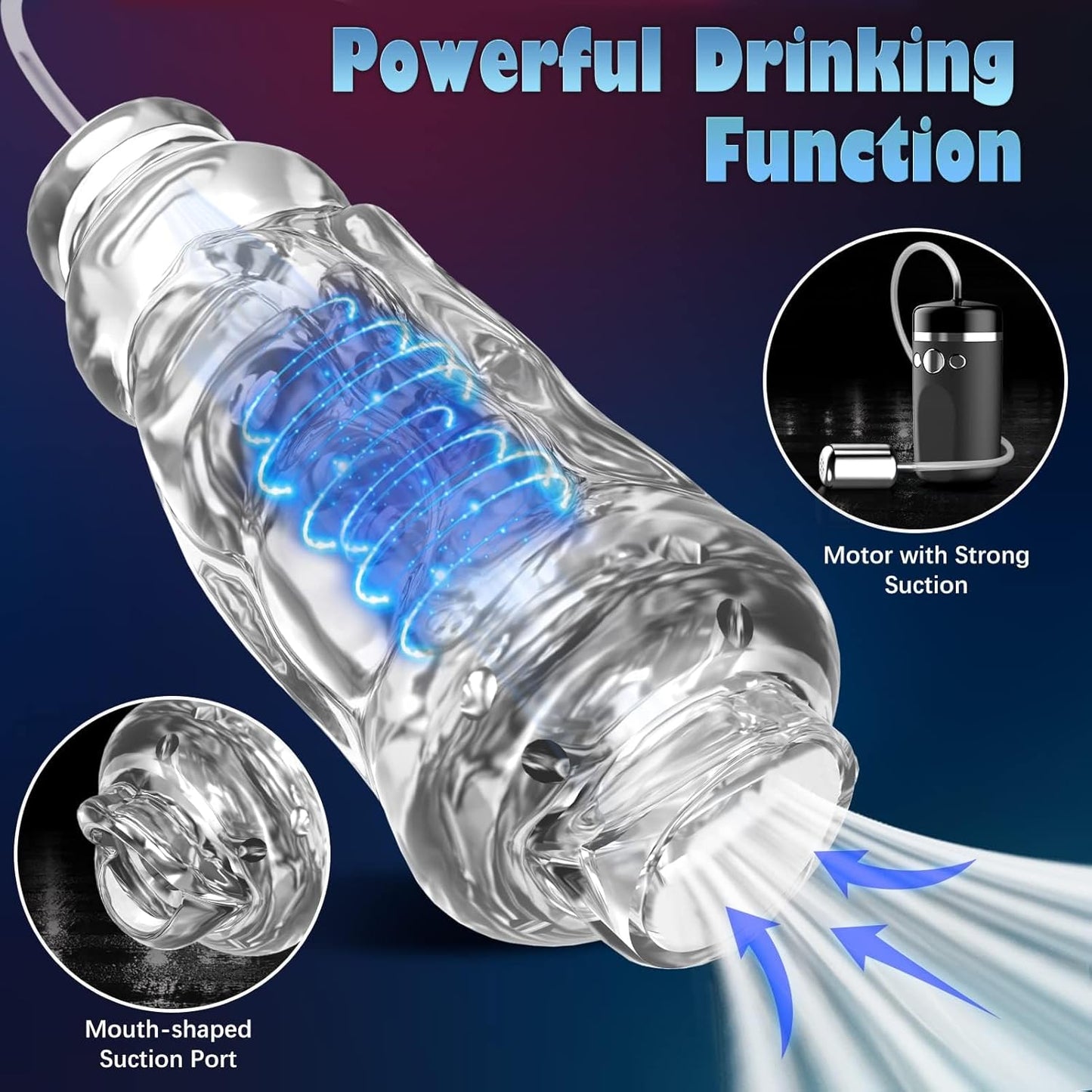 Automatischer Penispumpen Masturbatoren mit 10 Vibrationsmodi und Saugmodi