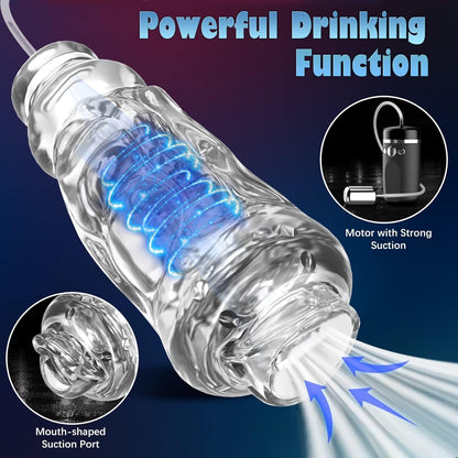 Automatischer Penispumpen Masturbatoren mit 10 Vibrationsmodi und Saugmodi
