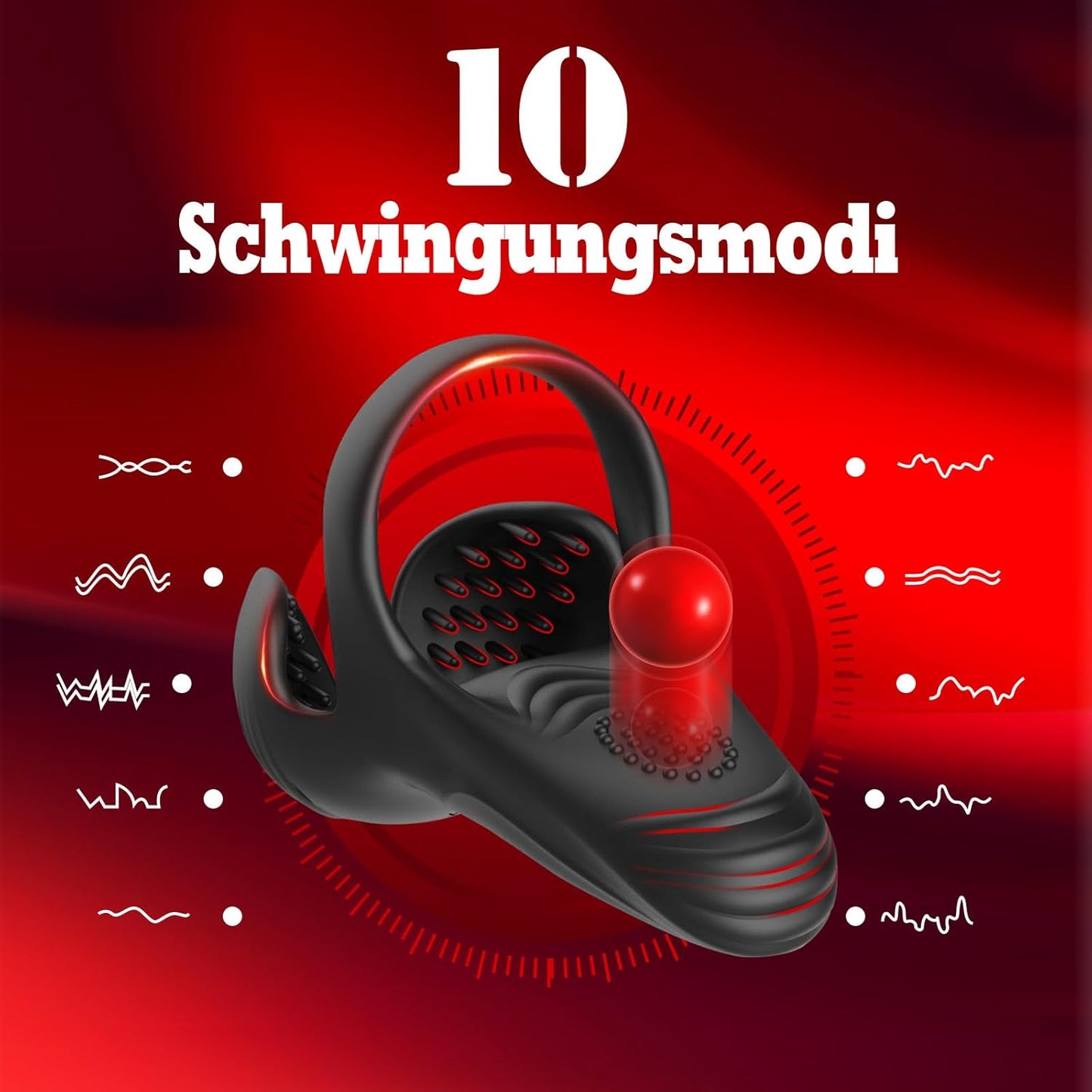 Doppel-Hodensack Penistrainer Vibrator Cock Ring mit 10 Vibrationsmodi