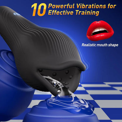 Elektrischer Penistrainer Vibrator Masturbator mit 10 Vibrations und Stimulationsmodi