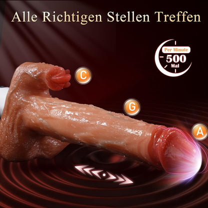 5 in 1 Realistischer Intelligenter Dildos mit 8 Vibrations und Stoßmodi