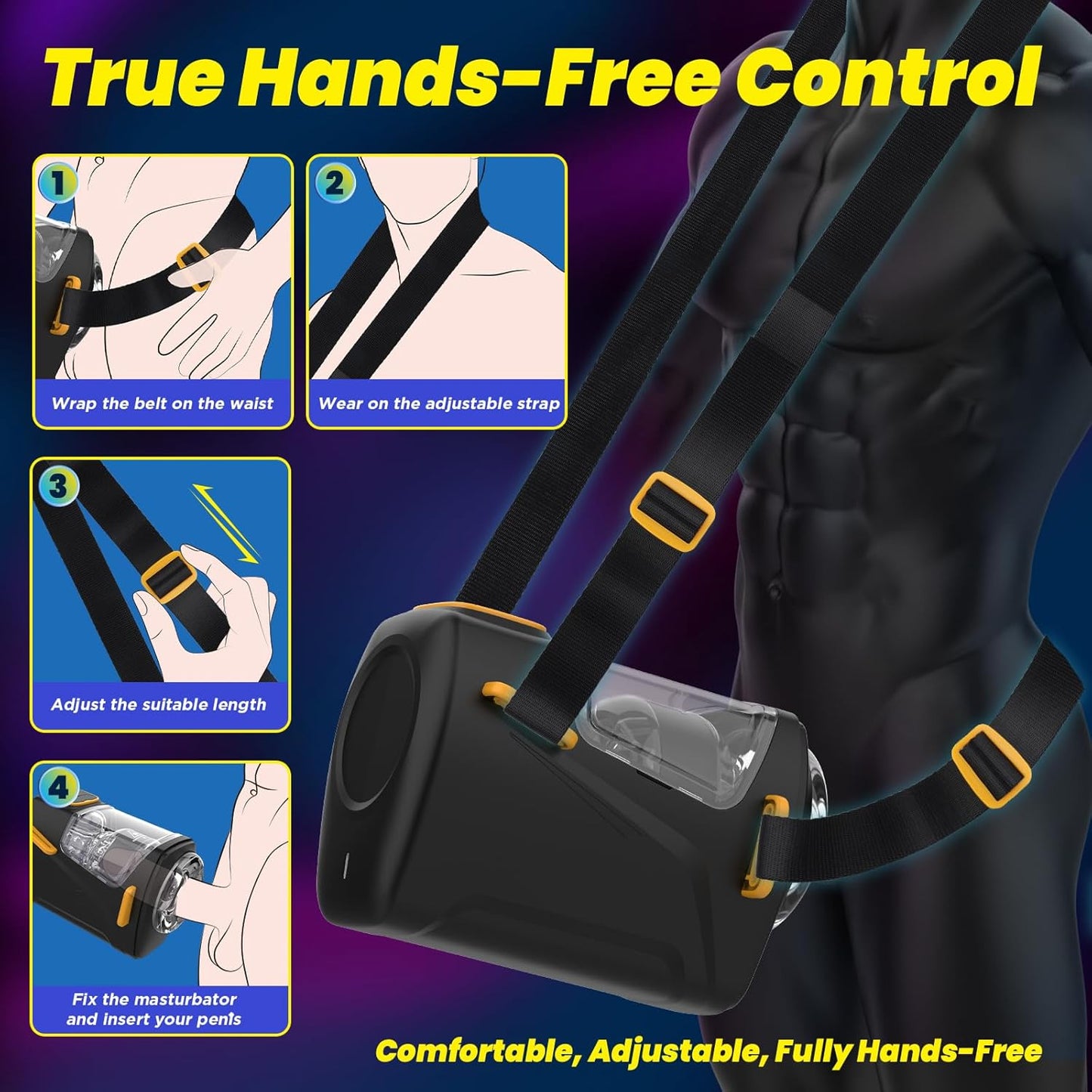 Tragbarer Automatischer Masturbator Stroker Blowjob mit 9 Stoß und 9 Vibrationsmodi