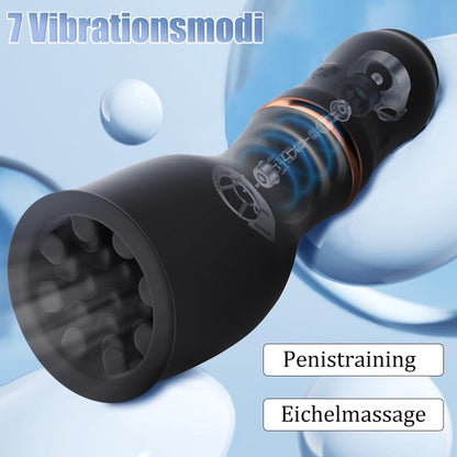 3 IN 1 Elektrische Penistrainer Eichelmassagegerät Masturbator mit 7 Vibrationsmodi