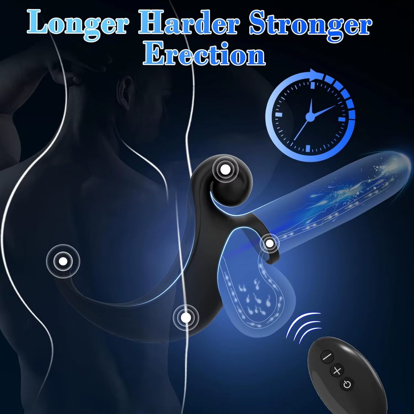 Elektrischer Penistrainer Vibrator Cockring mit 10 Vibrationsmodi